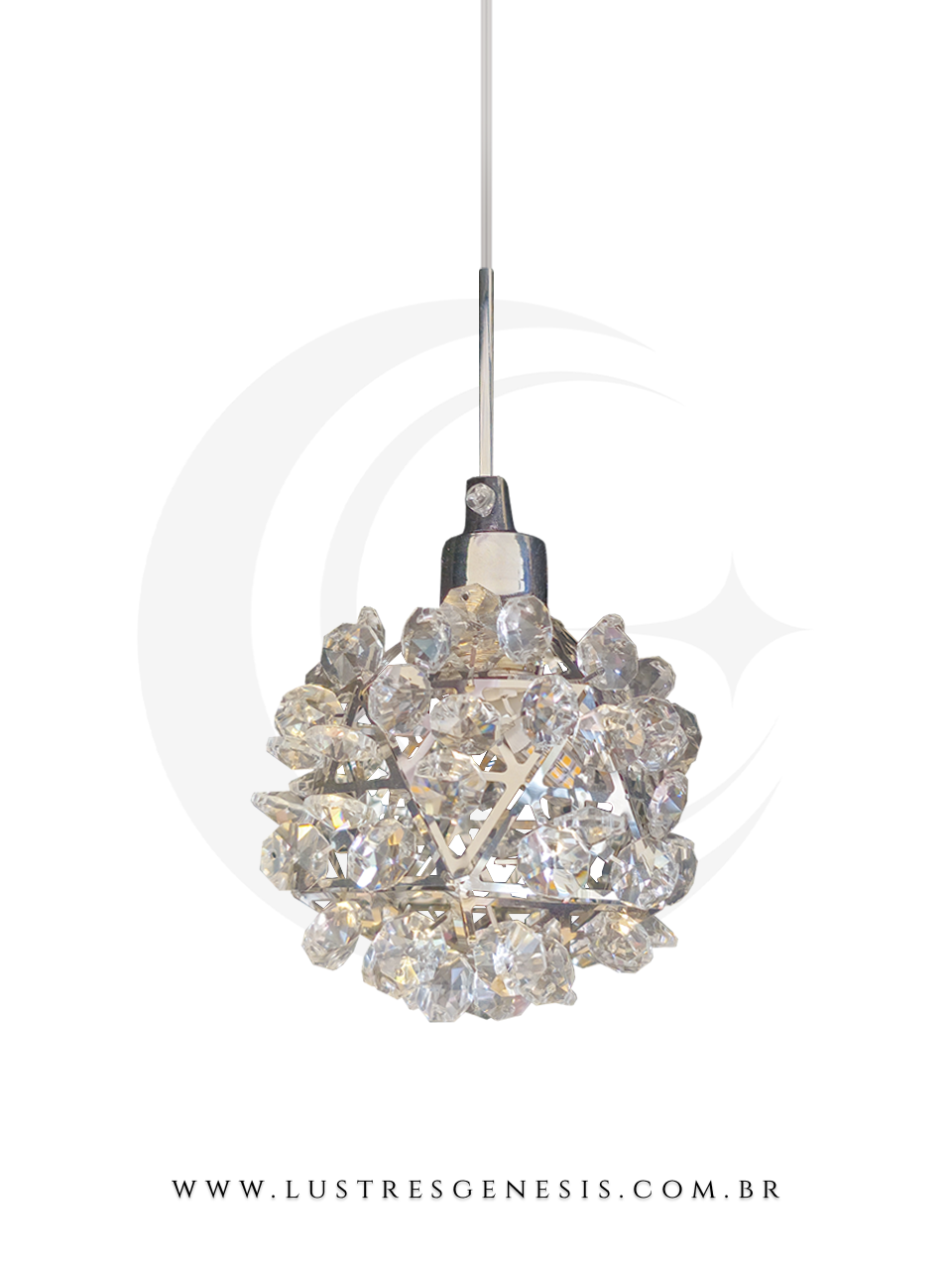 Luminária Pendente de Cristal Transparente